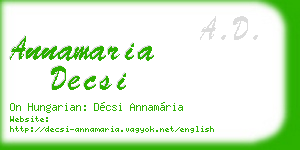 annamaria decsi business card